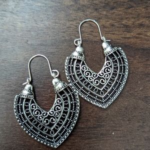 Silver Spade Earrings